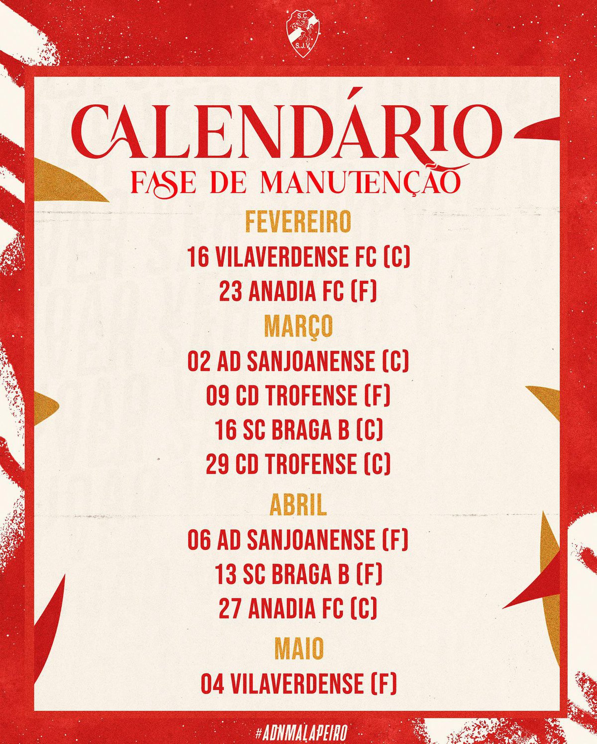 Calendário da Fase de Manutenção da Liga 3