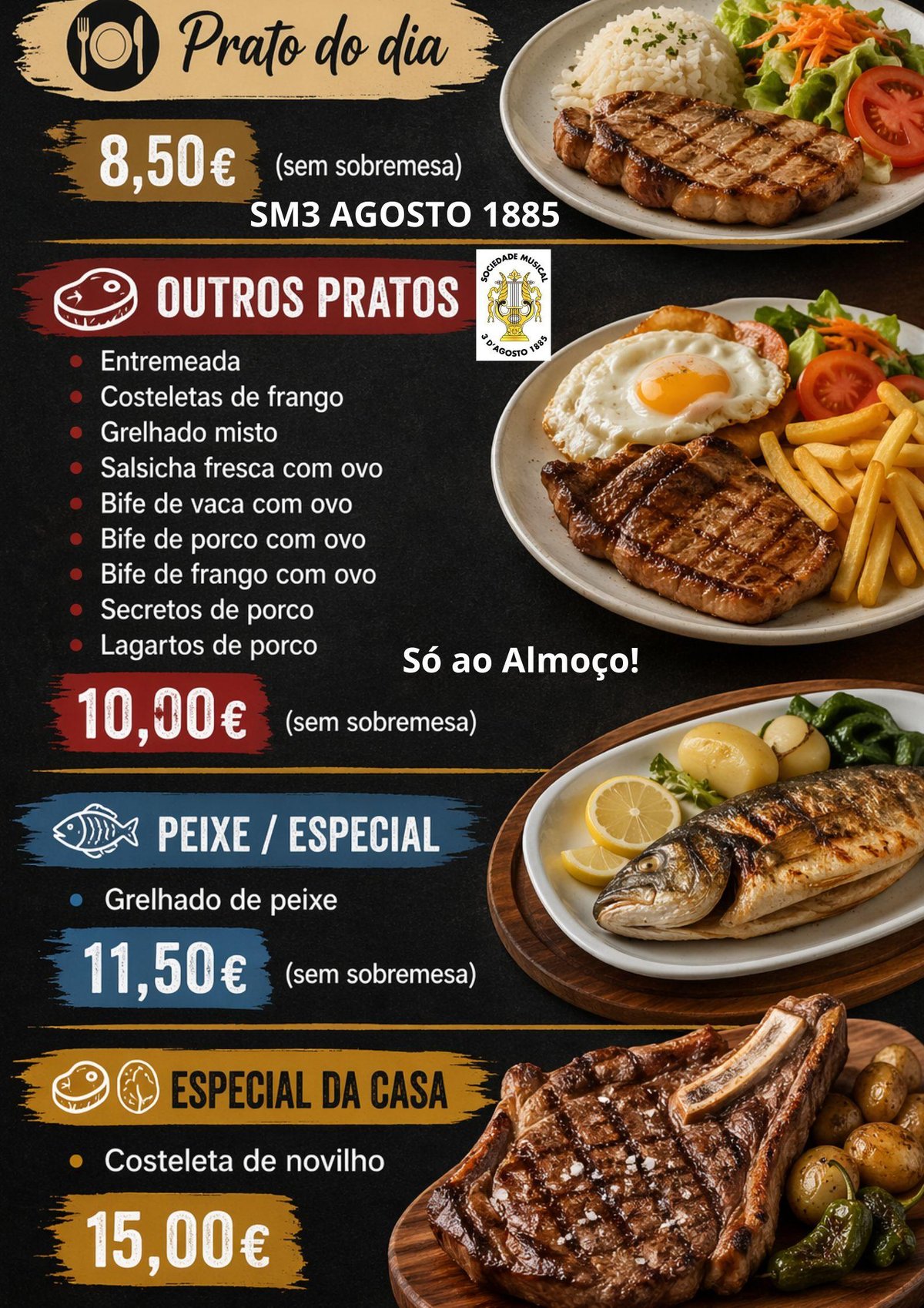 Refeições ao almoço!