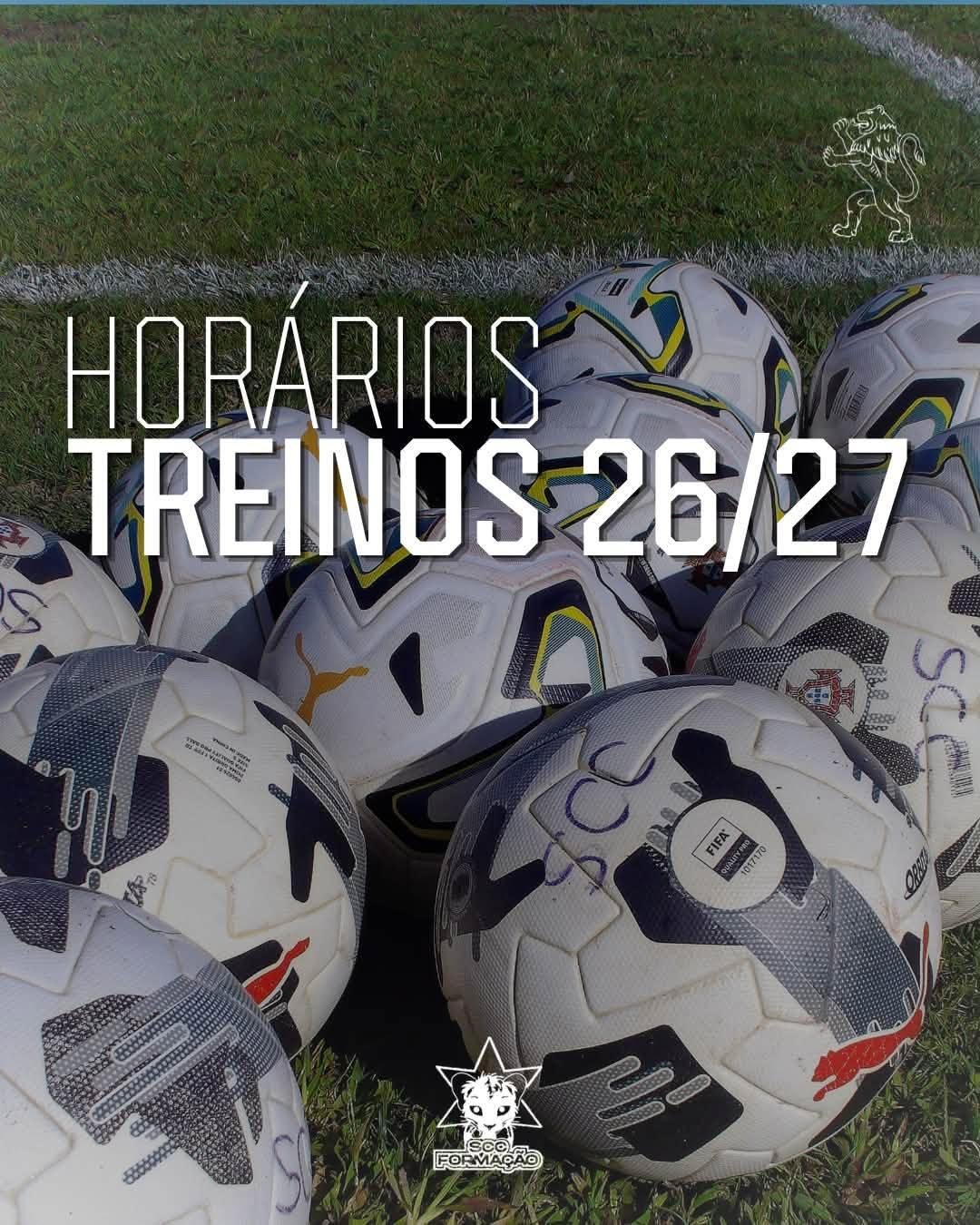 HORÁRIOS TREINOS 26/27 - FORMAÇÃO SCC