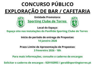 Concurso Público para Exploração do Bar