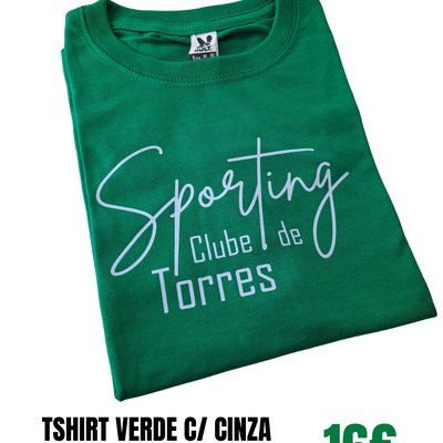 T-Shirt Verde c/ Cinza - Adulto