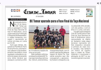 BC Tomar apurado para a Fase Final da Taça Nacional