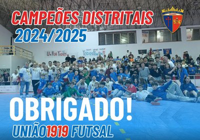 A equipa sénior masculina conquistou o título de Campeã Distrital da Divisão de Honra de futsal.