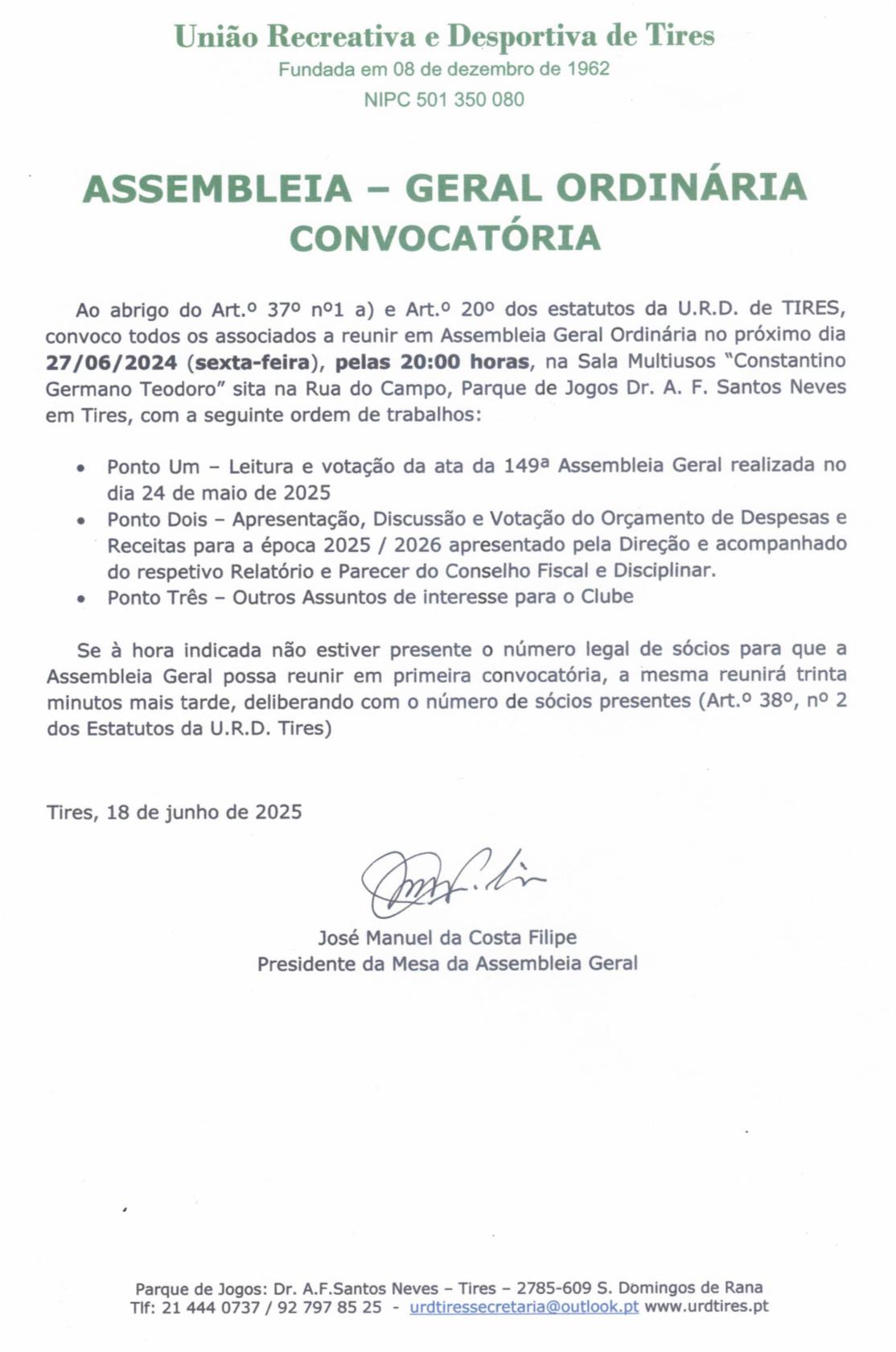 Assembleia geral ordinária