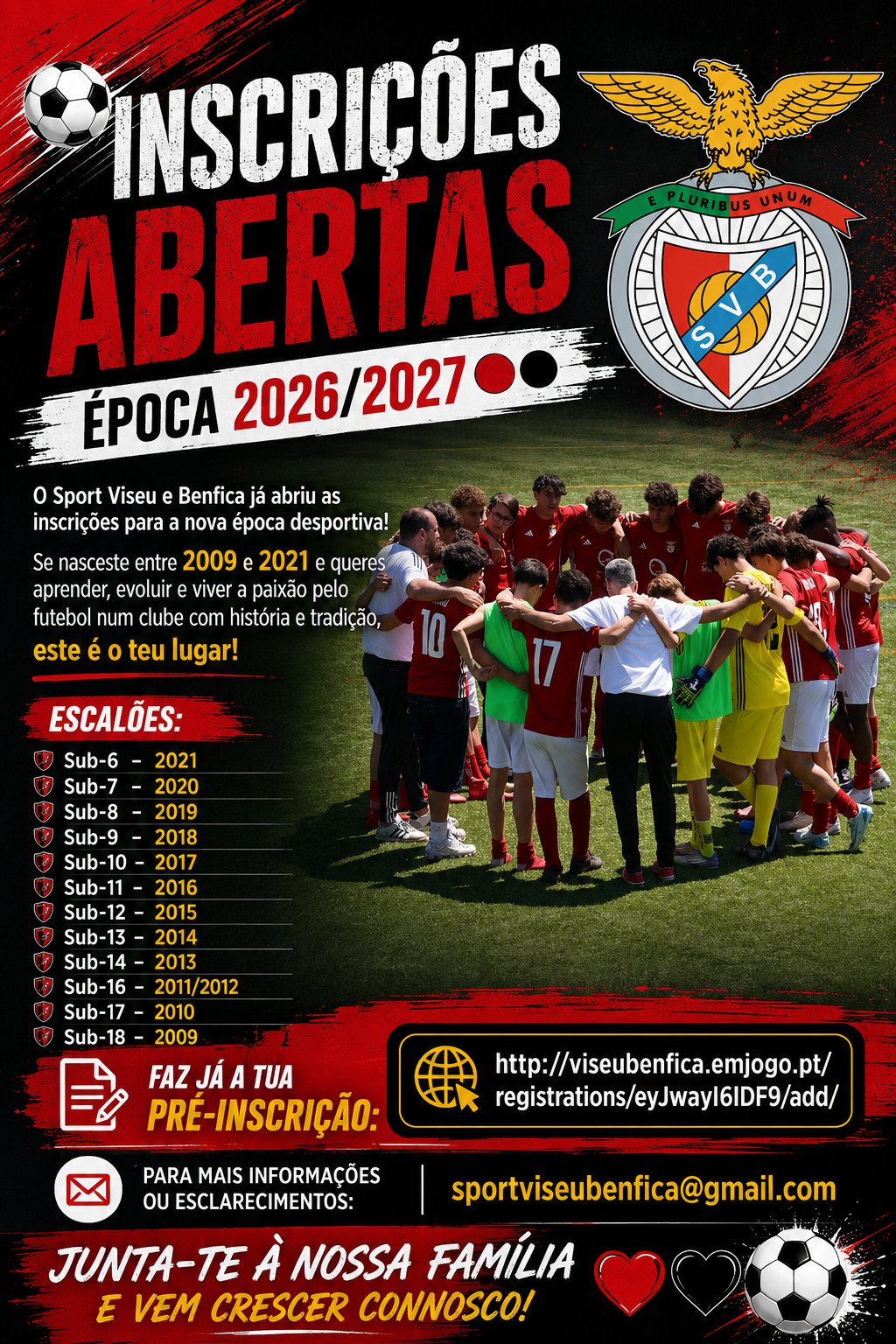 Inscrições Epoca 2026/2027