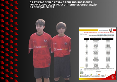 Simão Costa e Eduardo Rodrigues chamados aos treinos da seleção aub13