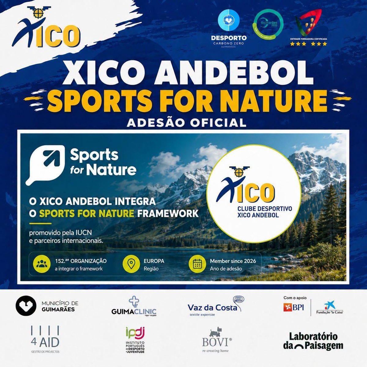 O Xico Andebol foi oficialmente aceite no Sports for Nature Framework